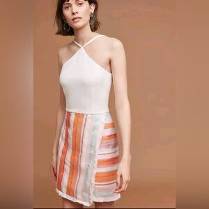 Anthropologie Hutch Mixed Media Multicolor Kalyn Halter Dress NWT Size 00P
